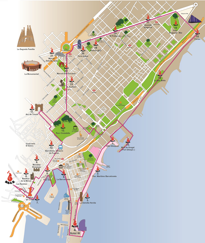Tour en Segway por Barcelona (recorrido largo) - itinerario
